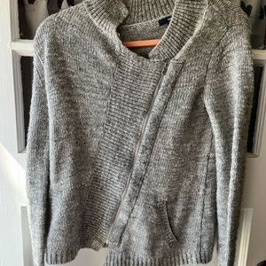 AsymmetricZip Gap Gray Cardigan